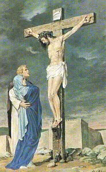 Jesus on Cross with Mary and Saint John